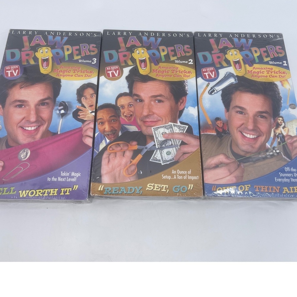 Larry Anderson Jaw Droppers VHS Set Vol 1 2 3 New Sealed Magic Tricks 2000